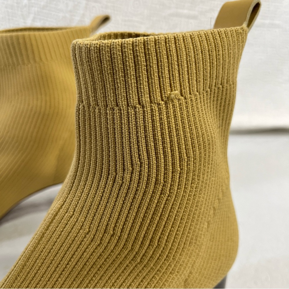 Everlane The Glove Boot Size 7 Yellow Ankle Ribbed Fabric Uppers 2 in Block Heel - Picture 2 of 16